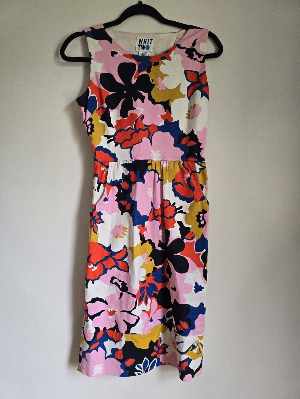 Anthropologie Whit Two Pink Floral Petal Cross Back Dress